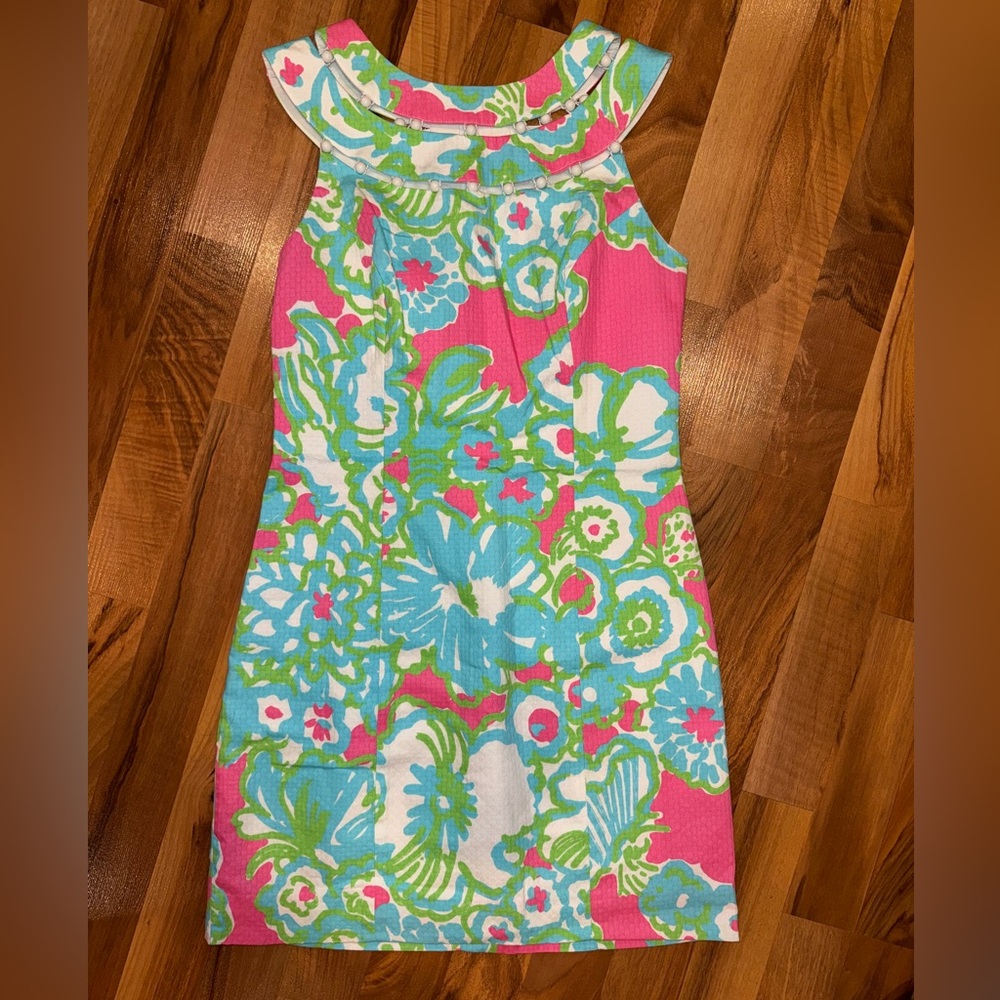Lily Pulitzer women size 00 floral all over print dress pink‎ green, wedding